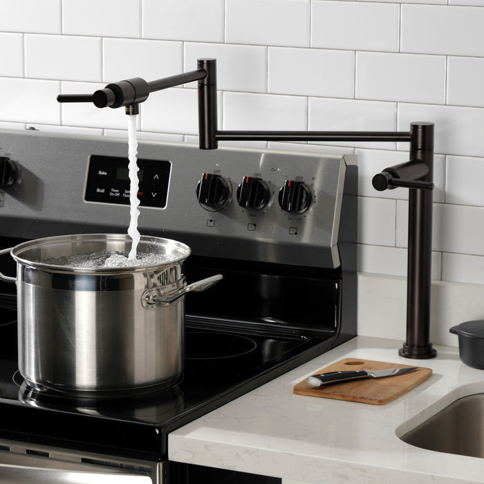 Kingston Sona KS4705DL - Concord Two-Handle 1-Hole Deck Mount Pot Filler Faucet, Oil Rubbed Bronze