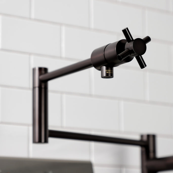 Kingston Sona KS4705DX - Concord Two-Handle 1-Hole Deck Mount Pot Filler Faucet, Oil Rubbed Bronze