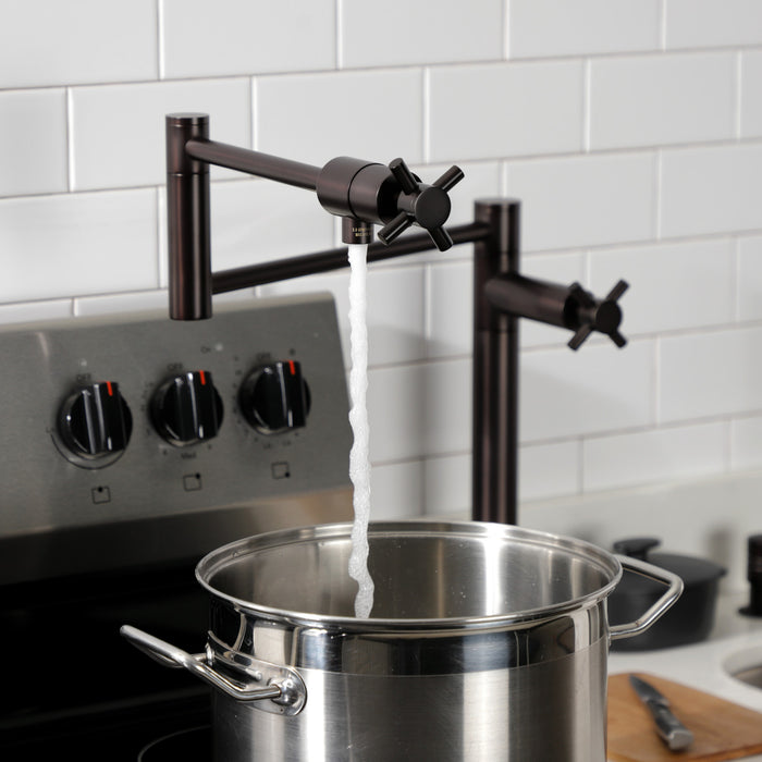 Kingston Sona KS4705DX - Concord Two-Handle 1-Hole Deck Mount Pot Filler Faucet, Oil Rubbed Bronze