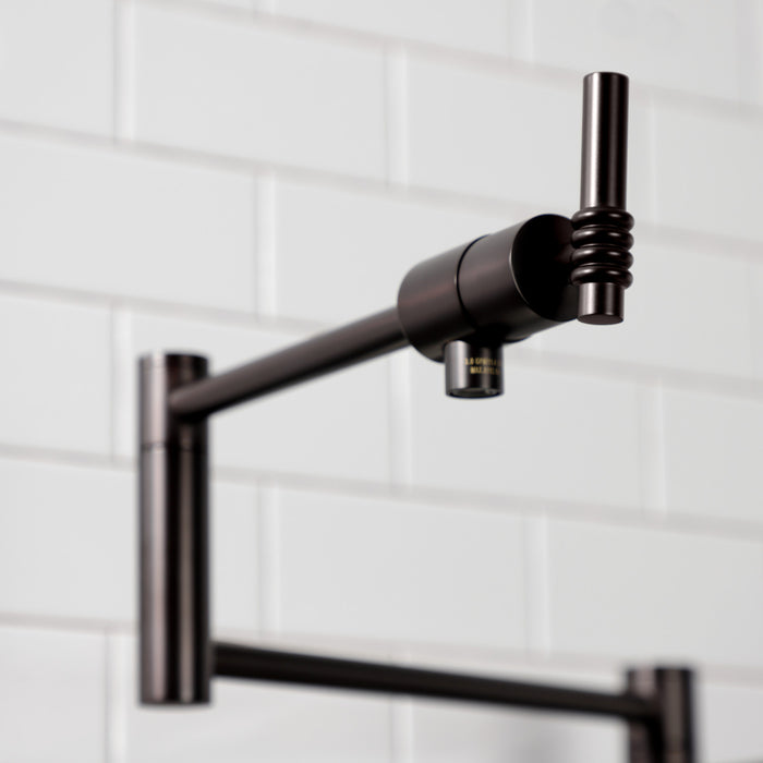 Kingston Sona KS4705ML - Milano Two-Handle 1-Hole Deck Mount Pot Filler Faucet, Oil Rubbed Bronze
