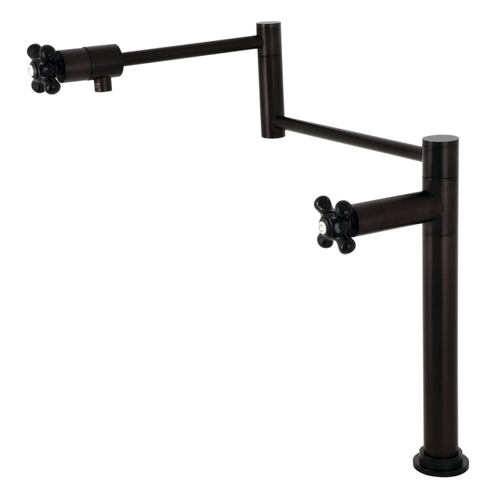 Kingston Tulare KS4705PKX - Duchess Two-Handle 1-Hole Deck Mount Pot Filler Faucet, Oil Rubbed Bronze