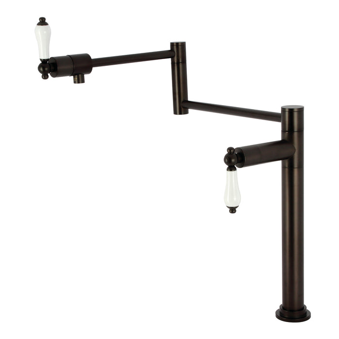 Kingston Metropolitan KS4705PL Two-Handle 1-Hole Deck Mount Pot Filler Faucet, Oil Rubbed Bronze