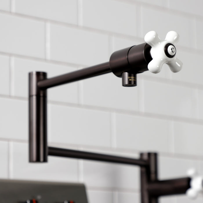 Metropolitan KS4705PX Two-Handle 1-Hole Deck Mount Pot Filler Faucet, Oil Rubbed Bronze
