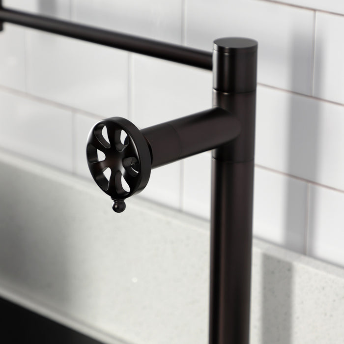 Kingston Sona KS4705RX - Belknap Two-Handle 1-Hole Deck Mount Pot Filler Faucet, Oil Rubbed Bronze