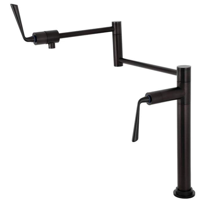 Kingston Silver Sage KS4705ZL Two-Handle 1-Hole Deck Mount Pot Filler Faucet, Oil Rubbed Bronze