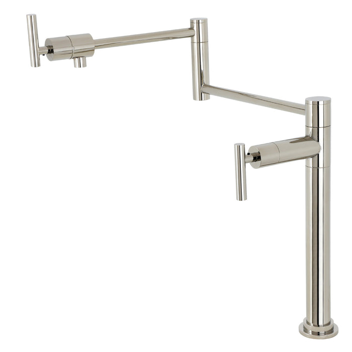 Manhattan KS4706CML Two-Handle 1-Hole Deck Mount Pot Filler Faucet, Polished Nickel