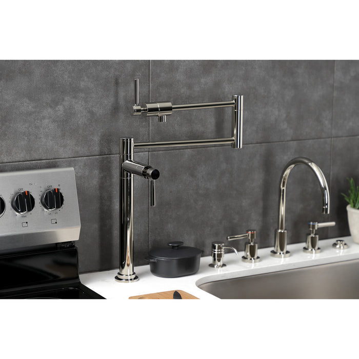 Kingston Sona KS4706DL - Concord Two-Handle 1-Hole Deck Mount Pot Filler Faucet, Polished Nickel