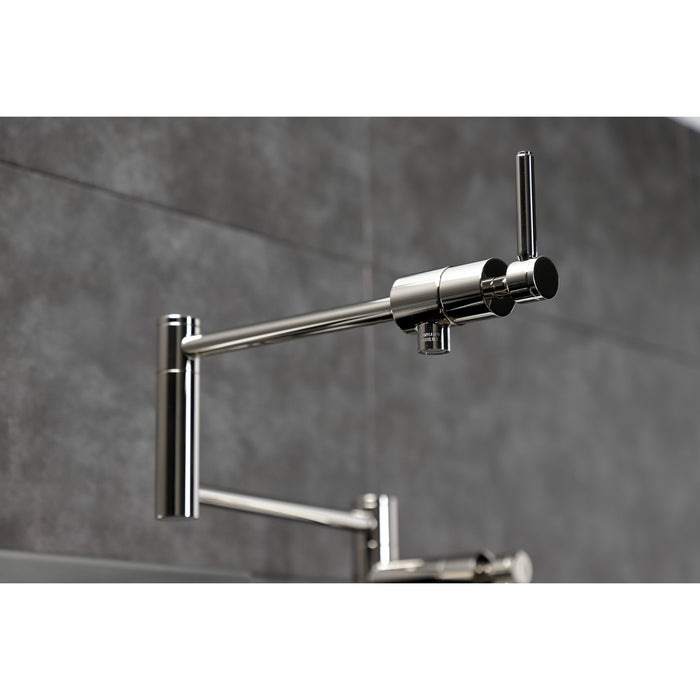 Kingston Sona KS4706DL - Concord Two-Handle 1-Hole Deck Mount Pot Filler Faucet, Polished Nickel