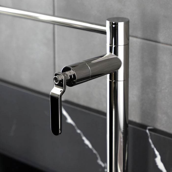 Kingston Sona KS4706KL - Whitaker Two-Handle 1-Hole Deck Mount Pot Filler Faucet, Polished Nickel