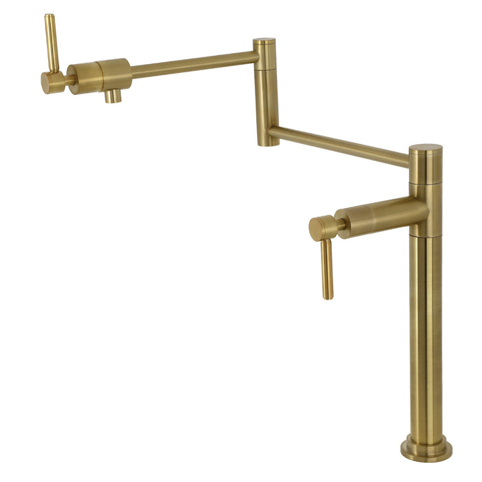 Kingston Sona KS4707DL - Concord Two-Handle 1-Hole Deck Mount Pot Filler Faucet, Brushed Brass