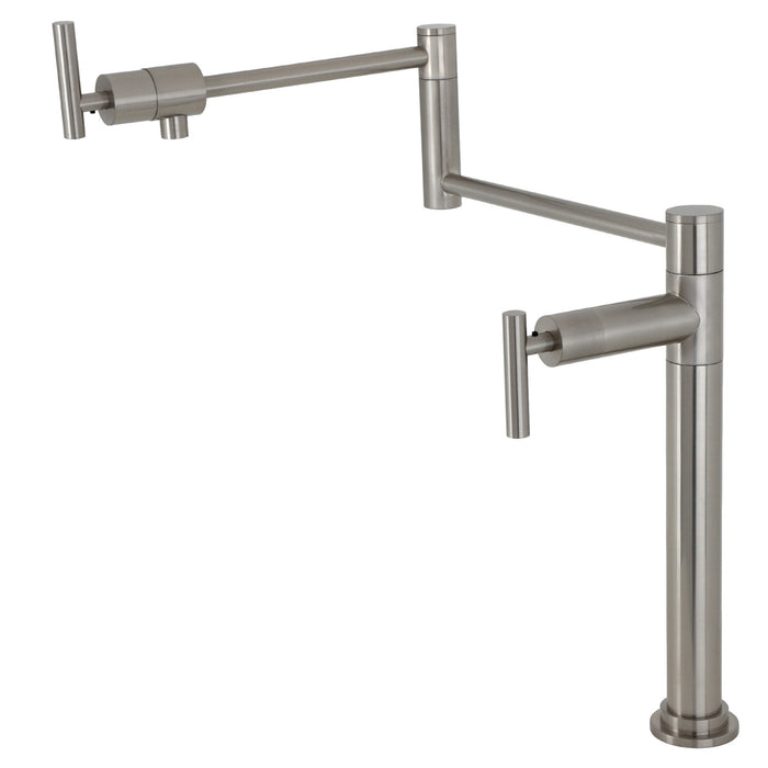 Kingston Sona KS4708CML - Manhattan Two-Handle 1-Hole Deck Mount Pot Filler Faucet, Brushed Nickel