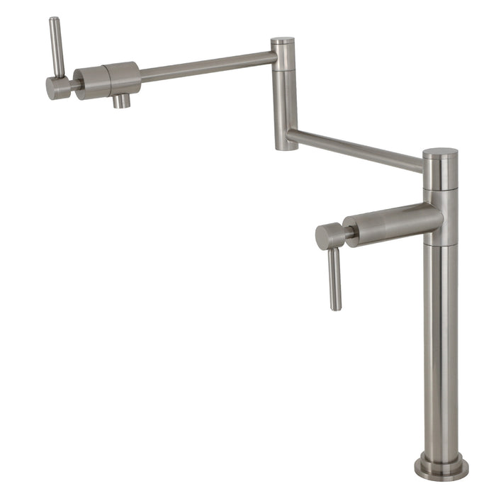 Kingston Sona KS4708DL - Concord Two-Handle 1-Hole Deck Mount Pot Filler Faucet, Brushed Nickel