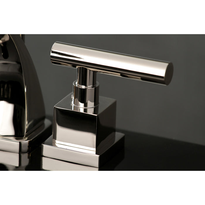 Kingston Sona KS4946CQL - Claremont Two-Handle 3-Hole Deck Mount Widespread Bathroom Faucet with Brass Pop-Up, Polished Nickel
