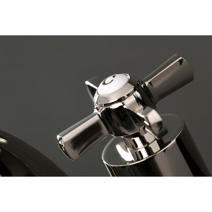 Kingston Tulare KS4946ZX - Millennium Two-Handle 3-Hole Deck Mount Widespread Bathroom Faucet with Brass Pop-Up, Polished Nickel