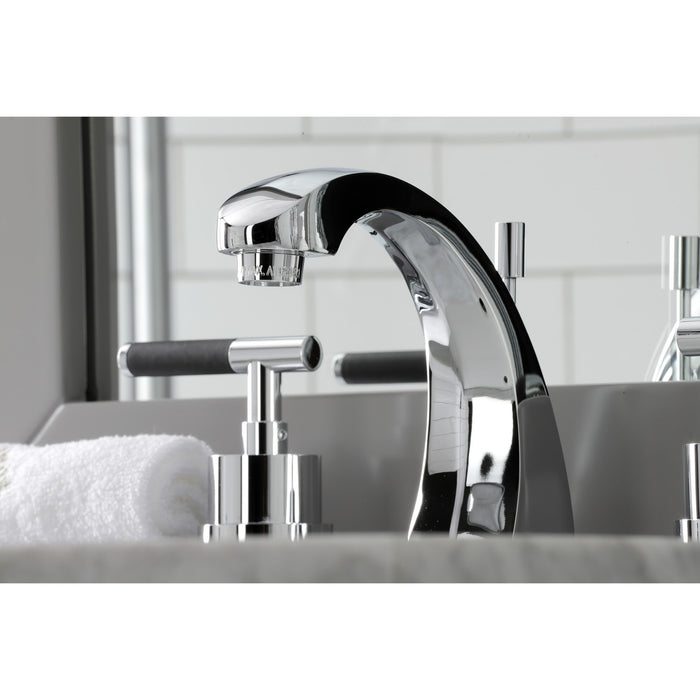 Kingston Sona KS4981CKL - Kaiser Two-Handle 3-Hole Deck Mount Widespread Bathroom Faucet with Brass Pop-Up, Polished Chrome