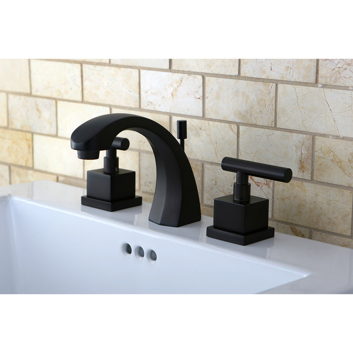 Kingston Sona KS4985CQL - Claremont Two-Handle 3-Hole Deck Mount Widespread Bathroom Faucet with Brass Pop-Up, Oil Rubbed Bronze