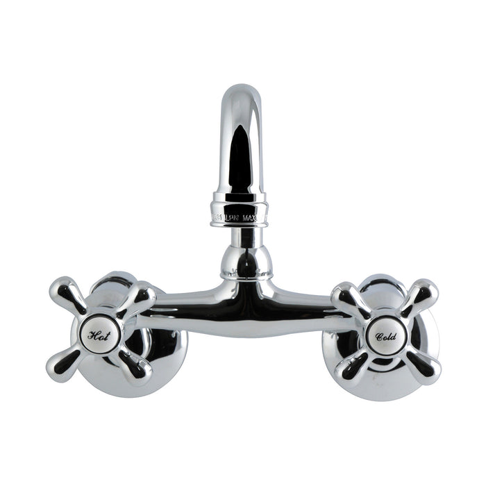 Kingston Kingston KS500C Two-Handle 2-Hole Wall Mount Kitchen Faucet, Polished Chrome