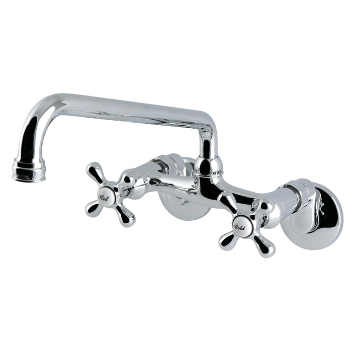 Kingston Kingston KS500C Two-Handle 2-Hole Wall Mount Kitchen Faucet, Polished Chrome