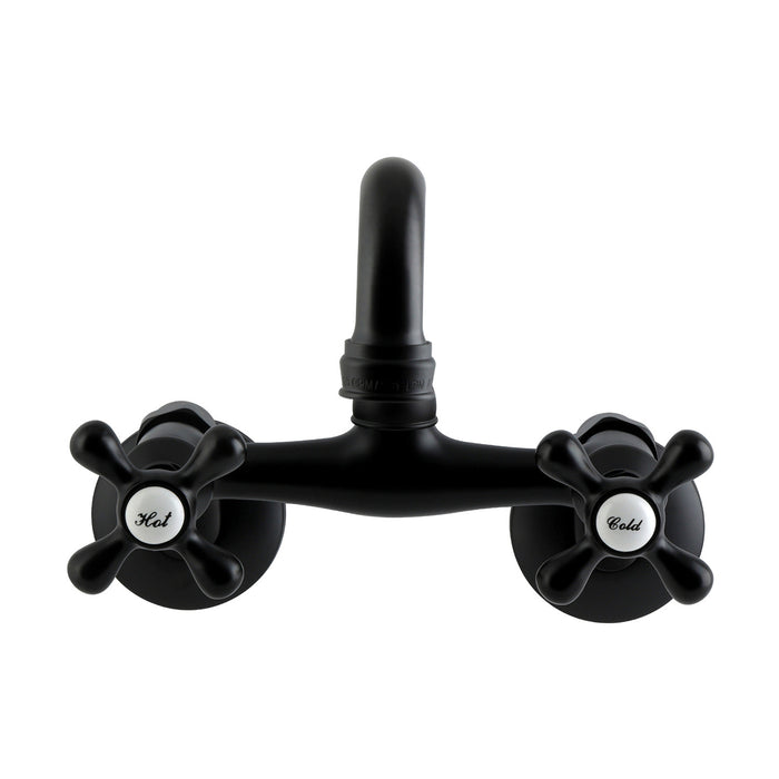 Kingston Kingston KS500MB Two-Handle 2-Hole Wall Mount Kitchen Faucet, Matte Black