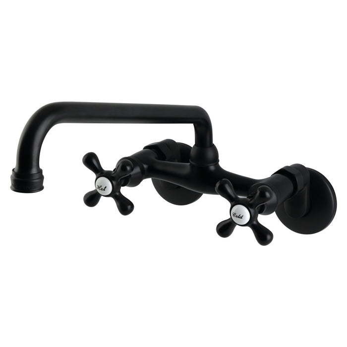 Kingston Kingston KS500MB Two-Handle 2-Hole Wall Mount Kitchen Faucet, Matte Black