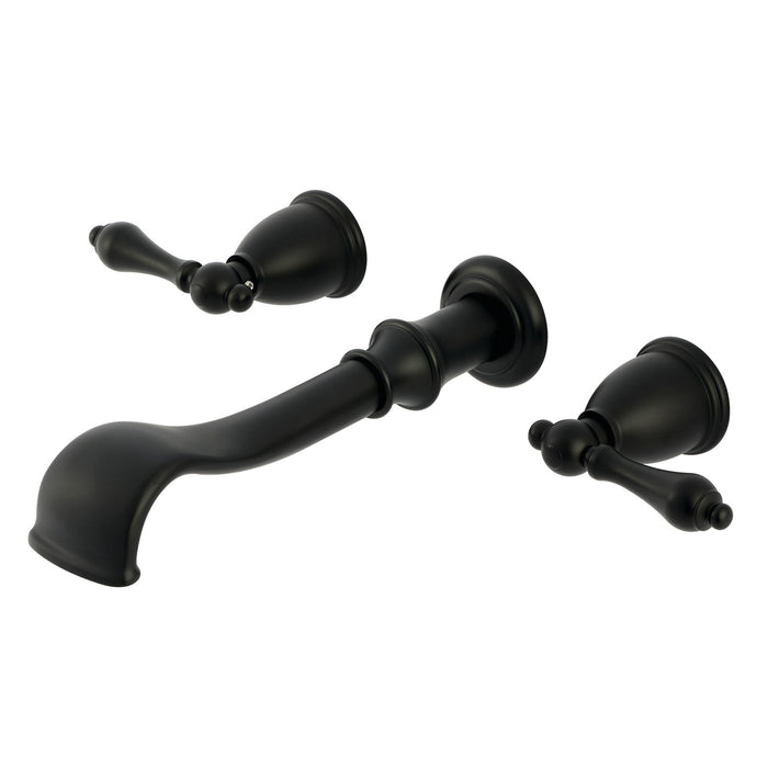 Kingston Heirloom KS5020ALTwo-Handle 3-Hole Wall Mount Roman Tub Faucet, Matte Black