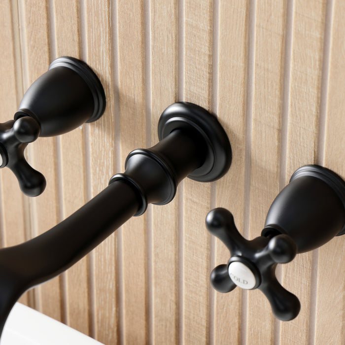 Kingston Heirloom KS5020AXTwo-Handle 3-Hole Wall Mount Roman Tub Faucet, Matte Black