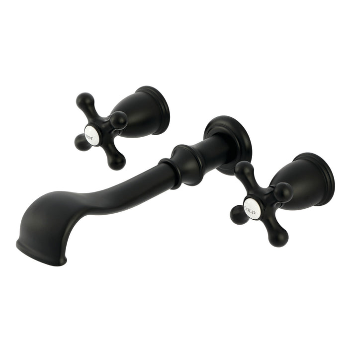 Kingston Heirloom KS5020AXTwo-Handle 3-Hole Wall Mount Roman Tub Faucet, Matte Black