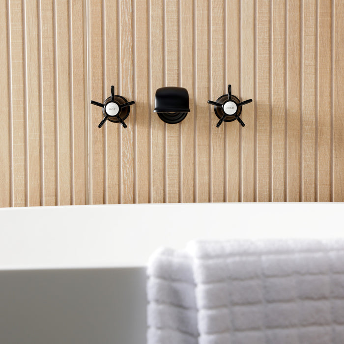 Hamilton KS5020NX Two-Handle 3-Hole Wall Mount Roman Tub Faucet, Matte Black