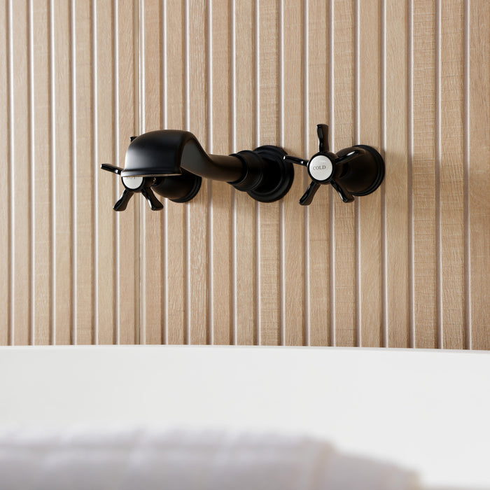 Hamilton KS5020NX Two-Handle 3-Hole Wall Mount Roman Tub Faucet, Matte Black