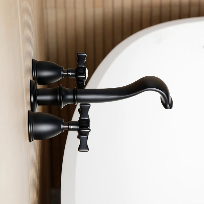 Hamilton KS5020NX Two-Handle 3-Hole Wall Mount Roman Tub Faucet, Matte Black