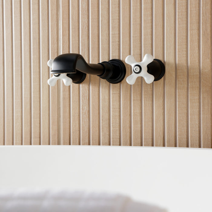 KS5020PX Two-Handle 3-Hole Wall Mount Roman Tub Faucet, Matte Black