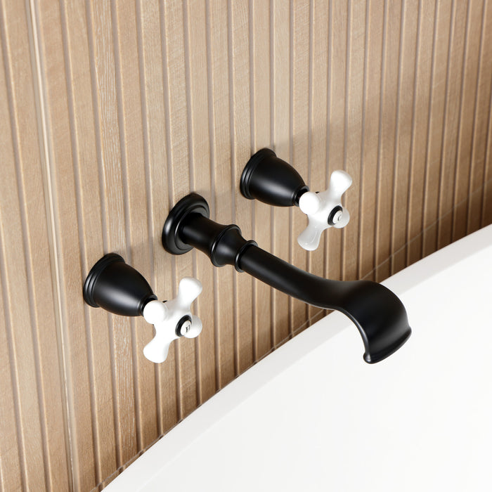 KS5020PX Two-Handle 3-Hole Wall Mount Roman Tub Faucet, Matte Black