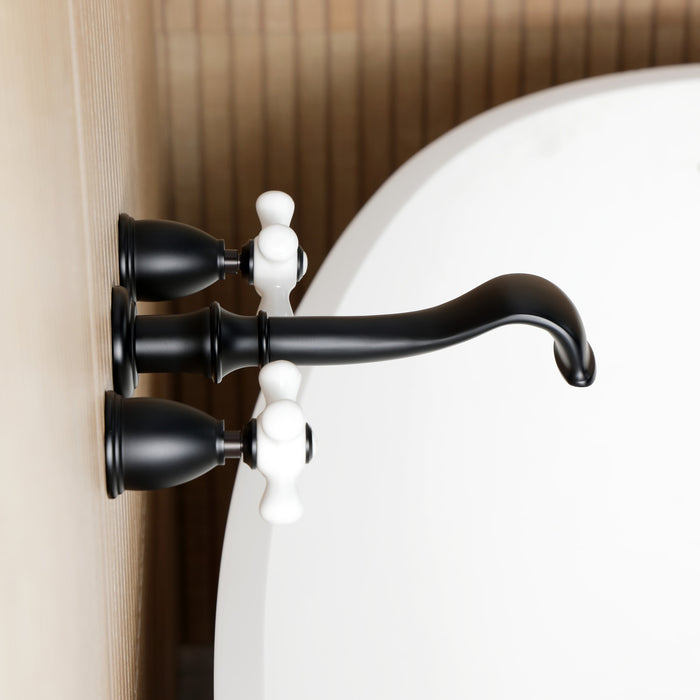 KS5020PX Two-Handle 3-Hole Wall Mount Roman Tub Faucet, Matte Black