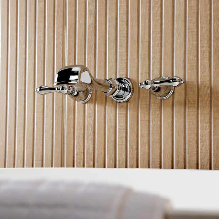 Kingston Heirloom KS5021ALTwo-Handle 3-Hole Wall Mount Roman Tub Faucet, Polished Chrome