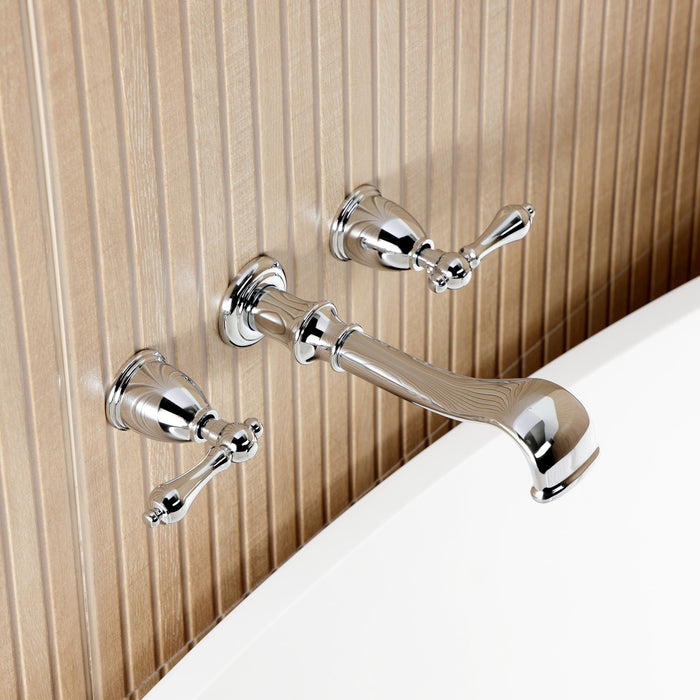 Kingston Heirloom KS5021ALTwo-Handle 3-Hole Wall Mount Roman Tub Faucet, Polished Chrome