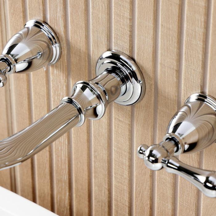 Kingston Heirloom KS5021ALTwo-Handle 3-Hole Wall Mount Roman Tub Faucet, Polished Chrome