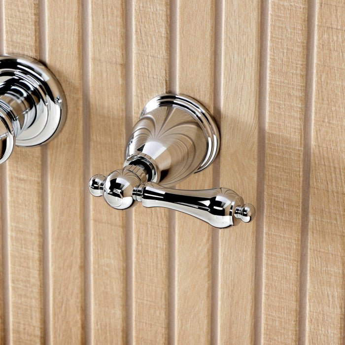 Kingston Heirloom KS5021ALTwo-Handle 3-Hole Wall Mount Roman Tub Faucet, Polished Chrome