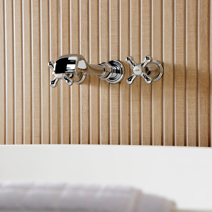 Kingston Heirloom KS5021AXTwo-Handle 3-Hole Wall Mount Roman Tub Faucet, Polished Chrome