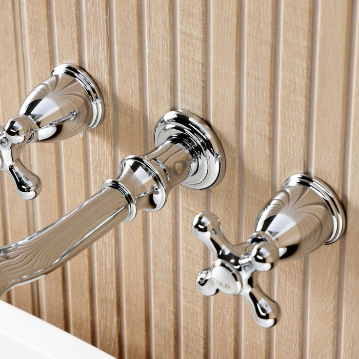 Kingston Heirloom KS5021AXTwo-Handle 3-Hole Wall Mount Roman Tub Faucet, Polished Chrome