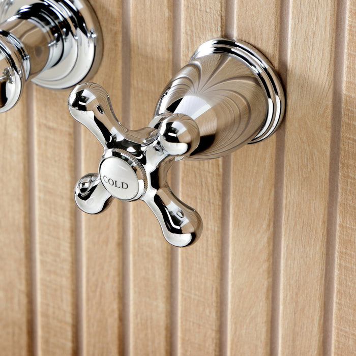 Kingston Heirloom KS5021AXTwo-Handle 3-Hole Wall Mount Roman Tub Faucet, Polished Chrome