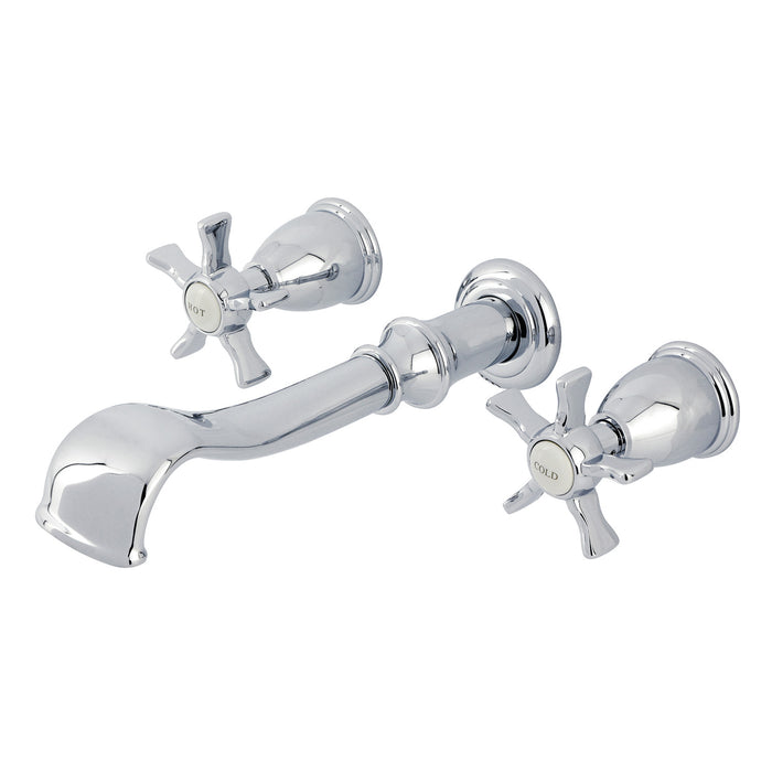 Kingston Heirloom KS5021NX - Hamilton Two-Handle 3-Hole Wall Mount Tub Faucet, Polished Chrome