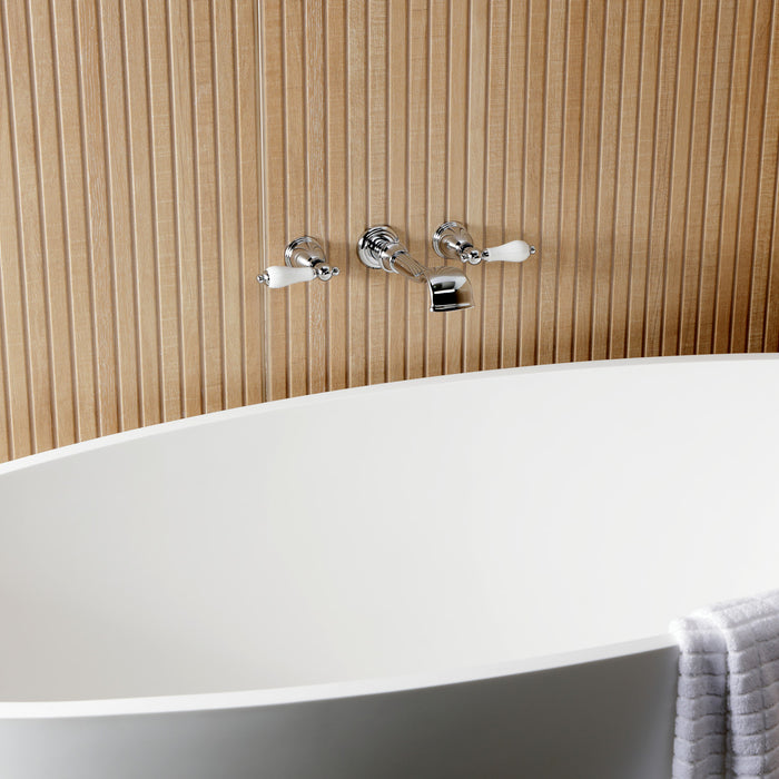 Kingston Heirloom KS5021PLTwo-Handle 3-Hole Wall Mount Roman Tub Faucet, Polished Chrome