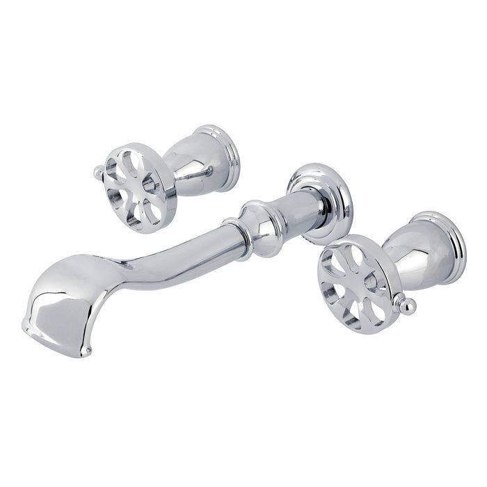 Kingston Tulare KS5021RX - Belknap Two-Handle 3-Hole Wall Mount Tub Faucet, Polished Chrome