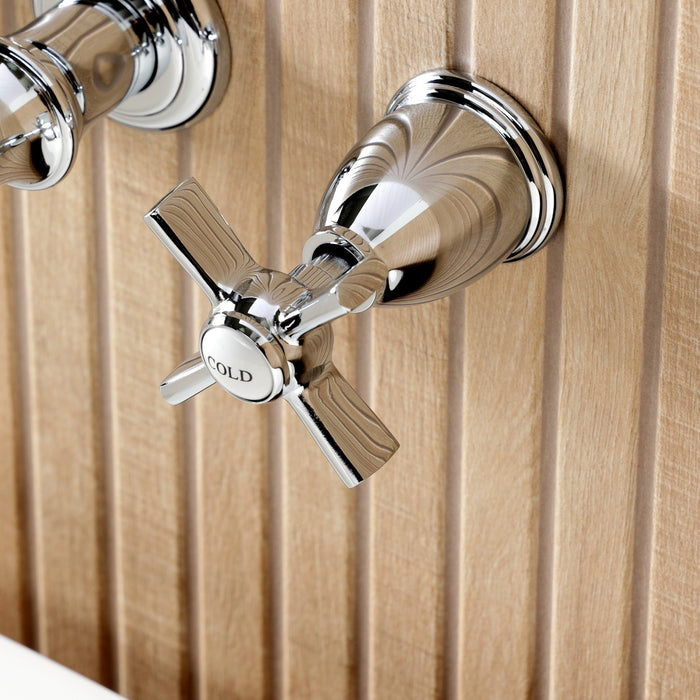 Kingston Tulare KS5021ZX - Millennium Two-Handle 3-Hole Wall Mount Roman Tub Faucet, Polished Chrome