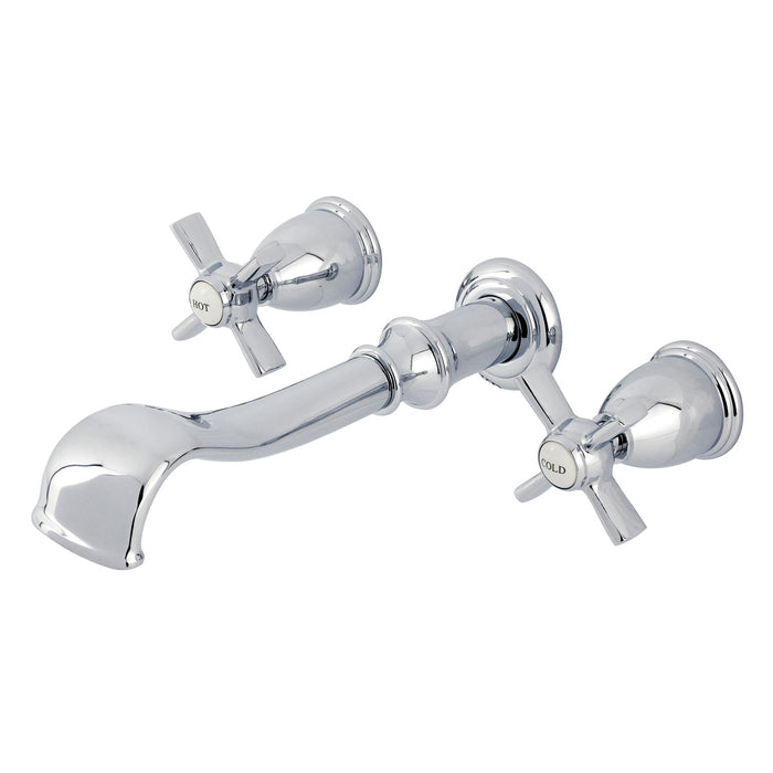 Kingston Tulare KS5021ZX - Millennium Two-Handle 3-Hole Wall Mount Roman Tub Faucet, Polished Chrome