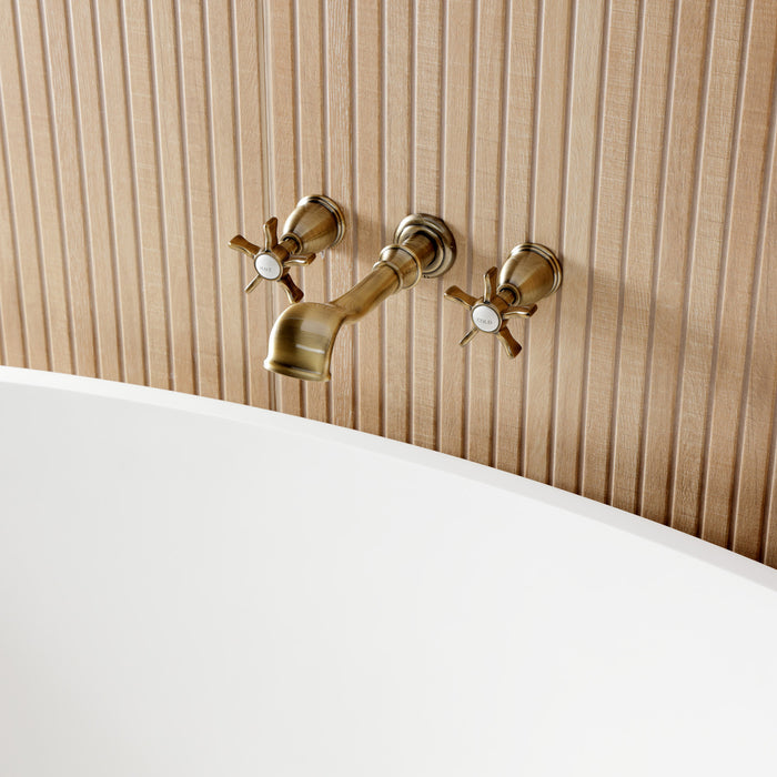 Kingston Heirloom KS5023NX - Hamilton Two-Handle 3-Hole Wall Mount Roman Tub Faucet, Antique Brass