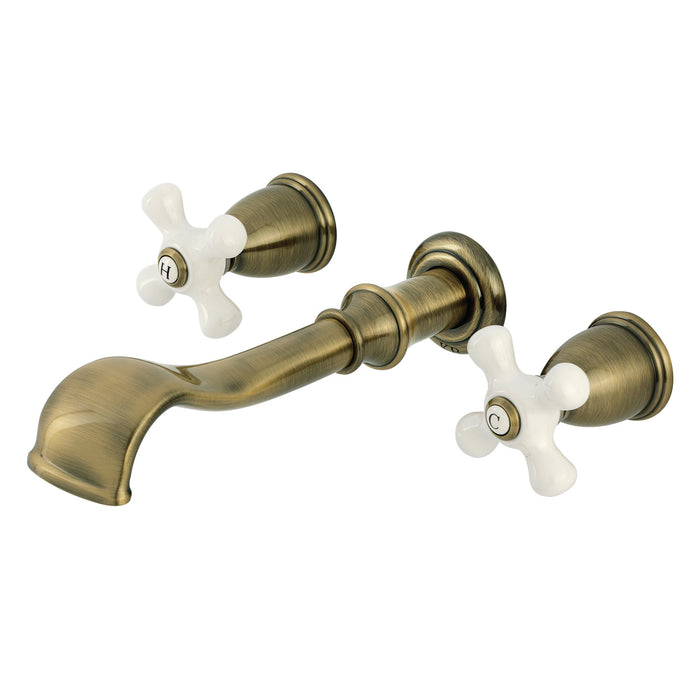KS5023PX Two-Handle 3-Hole Wall Mount Roman Tub Faucet, Antique Brass