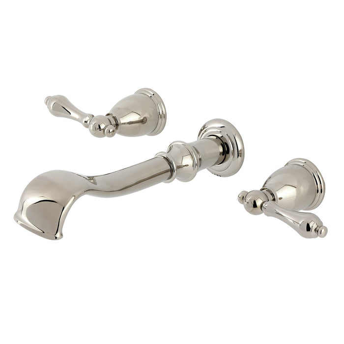 Kingston Heirloom KS5026ALTwo-Handle 3-Hole Wall Mount Roman Tub Faucet, Polished Nickel