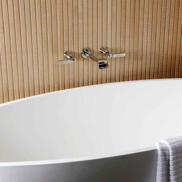 Kingston Tulare KS5026KL - Hallerbos Two-Handle 3-Hole Wall Mount Roman Tub Faucet, Polished Nickel