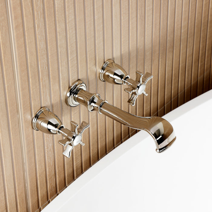 Kingston Heirloom KS5026NX - Hamilton Two-Handle 3-Hole Wall Mount Roman Tub Faucet, Polished Nickel